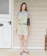 【GIUNON】satin lace mini skirt /  サテンレースミニスカート