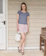 【GIUNON】satin lace mini skirt /  サテンレースミニスカート
