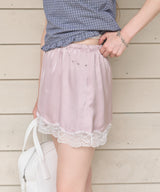 【GIUNON】satin lace mini skirt /  サテンレースミニスカート
