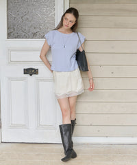 【GIUNON】satin lace mini skirt /  サテンレースミニスカート