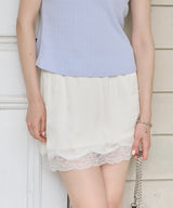 【GIUNON】satin lace mini skirt /  サテンレースミニスカート