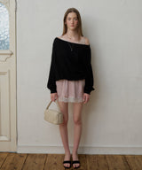 【GIUNON】satin lace mini skirt /  サテンレースミニスカート