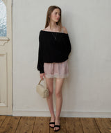 【GIUNON】satin lace mini skirt /  サテンレースミニスカート