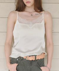 【GIUNON】satin lace frill camisole / サテンレースフリルキャミソール