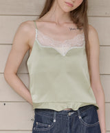 【GIUNON】satin lace frill camisole / サテンレースフリルキャミソール