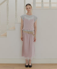 【GIUNON】satin lace frill camisole / サテンレースフリルキャミソール