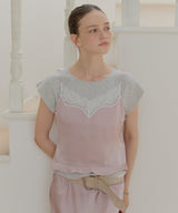 【GIUNON】satin lace frill camisole / サテンレースフリルキャミソール