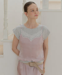 【GIUNON】satin lace frill camisole / サテンレースフリルキャミソール