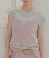 【GIUNON】satin lace frill camisole / サテンレースフリルキャミソール