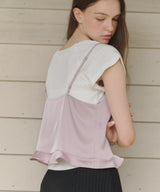 【GIUNON】satin lace frill camisole / サテンレースフリルキャミソール