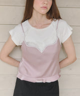 【GIUNON】satin lace frill camisole / サテンレースフリルキャミソール