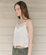【GIUNON】satin lace frill camisole / サテンレースフリルキャミソール