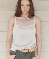 【GIUNON】satin lace frill camisole / サテンレースフリルキャミソール