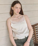 【GIUNON】satin lace frill camisole / サテンレースフリルキャミソール