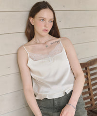 【GIUNON】satin lace frill camisole / サテンレースフリルキャミソール
