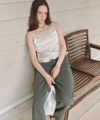 【GIUNON】satin lace frill camisole / サテンレースフリルキャミソール