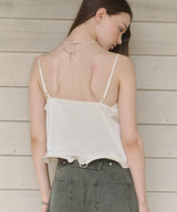 【GIUNON】satin lace frill camisole / サテンレースフリルキャミソール
