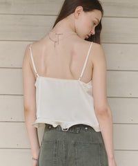 【GIUNON】satin lace frill camisole / サテンレースフリルキャミソール
