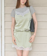 【GIUNON】satin lace frill camisole / サテンレースフリルキャミソール