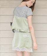 【GIUNON】satin lace frill camisole / サテンレースフリルキャミソール