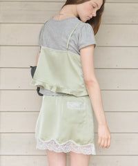 【GIUNON】satin lace frill camisole / サテンレースフリルキャミソール