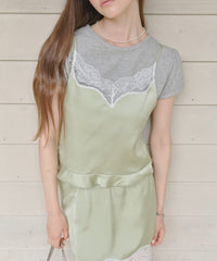 【GIUNON】satin lace frill camisole / サテンレースフリルキャミソール