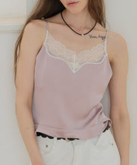 【GIUNON】satin lace frill camisole / サテンレースフリルキャミソール