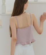 【GIUNON】satin lace frill camisole / サテンレースフリルキャミソール