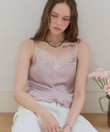 【GIUNON】satin lace frill camisole / サテンレースフリルキャミソール