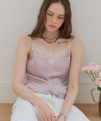 【GIUNON】satin lace frill camisole / サテンレースフリルキャミソール
