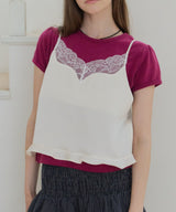 【GIUNON】satin lace frill camisole / サテンレースフリルキャミソール