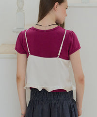 【GIUNON】satin lace frill camisole / サテンレースフリルキャミソール