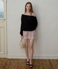【GIUNON】satin lace frill camisole / サテンレースフリルキャミソール