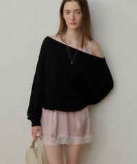 【GIUNON】satin lace frill camisole / サテンレースフリルキャミソール