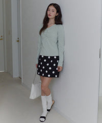 【GIUNON】dot bonding mini skirt / ドットボンディングミニスカート