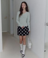 【GIUNON】dot bonding mini skirt / ドットボンディングミニスカート