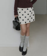 【GIUNON】dot bonding mini skirt / ドットボンディングミニスカート