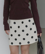 【GIUNON】dot bonding mini skirt / ドットボンディングミニスカート