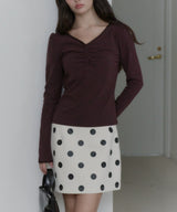 【GIUNON】dot bonding mini skirt / ドットボンディングミニスカート