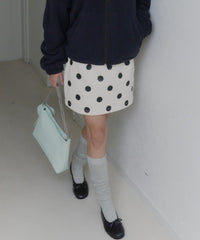 【GIUNON】dot bonding mini skirt / ドットボンディングミニスカート