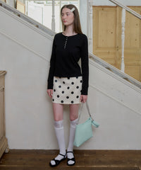 【GIUNON】dot bonding mini skirt / ドットボンディングミニスカート