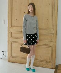 【GIUNON】dot bonding mini skirt / ドットボンディングミニスカート