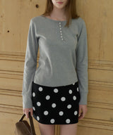 【GIUNON】dot bonding mini skirt / ドットボンディングミニスカート