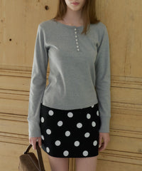 【GIUNON】dot bonding mini skirt / ドットボンディングミニスカート