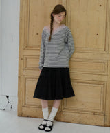 【GIUNON】2way border lace tops / 2way ボーダーレーストップス