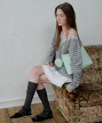 【GIUNON】2way border lace tops / 2way ボーダーレーストップス