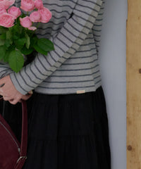 【GIUNON】2way border lace tops / 2way ボーダーレーストップス