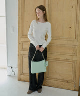 【GIUNON】henley neck scallop long-t / ヘンリーネックスカラップトップス
