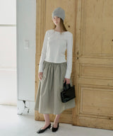 【GIUNON】henley neck scallop long-t / ヘンリーネックスカラップトップス