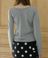 【GIUNON】henley neck scallop long-t / ヘンリーネックスカラップトップス